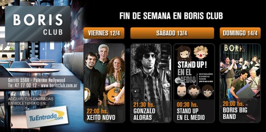 Finde en Boris del 12 al 15 de abril