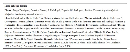ficha artístico-técnica Nosotros, el musical