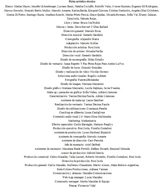 ficha Ghost, el musical