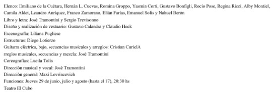 Ficha Contraseña, el musical